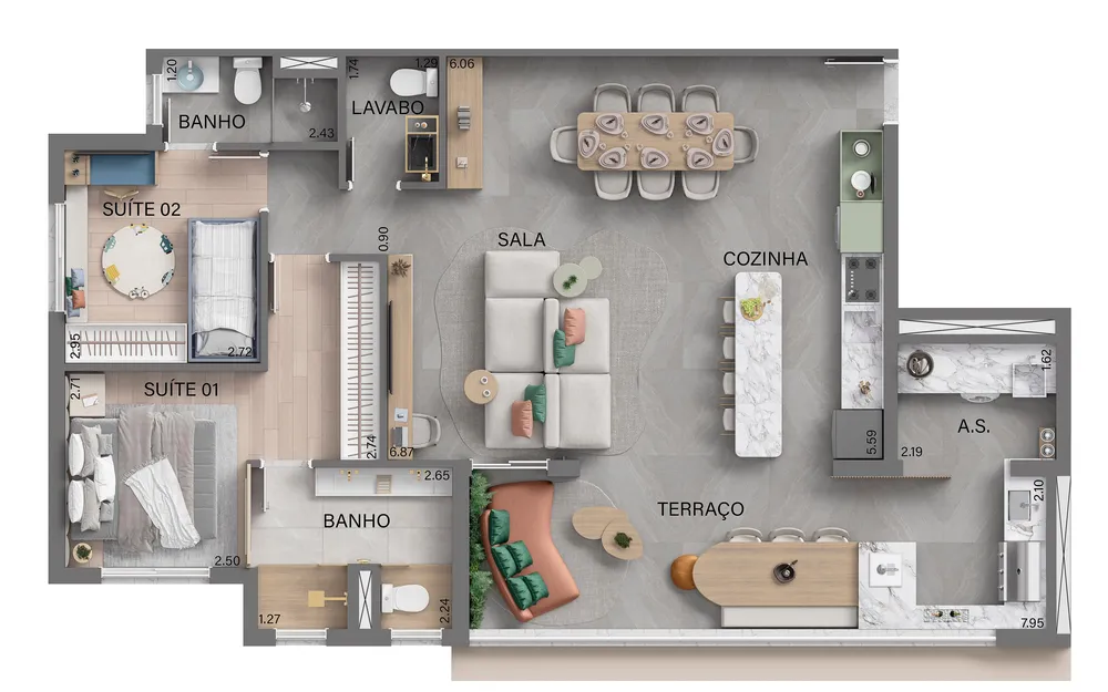 Apartamento, 2 quartos, 57 m² - Foto 8