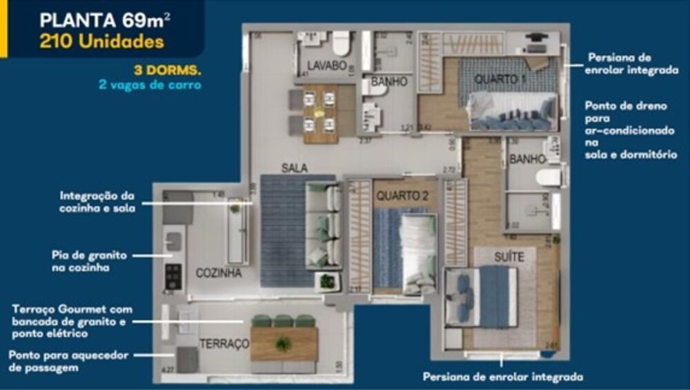 Apartamento, 2 quartos, 69 m² - Foto 11