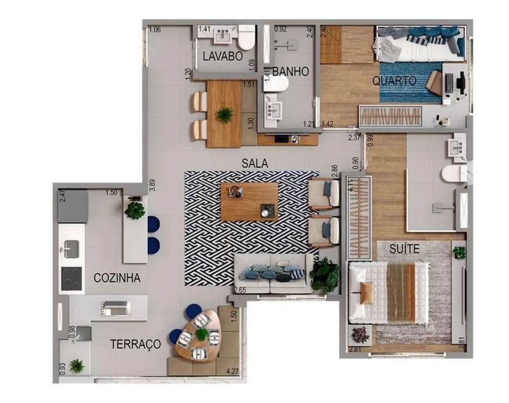 Apartamento, 2 quartos, 69 m² - Foto 1