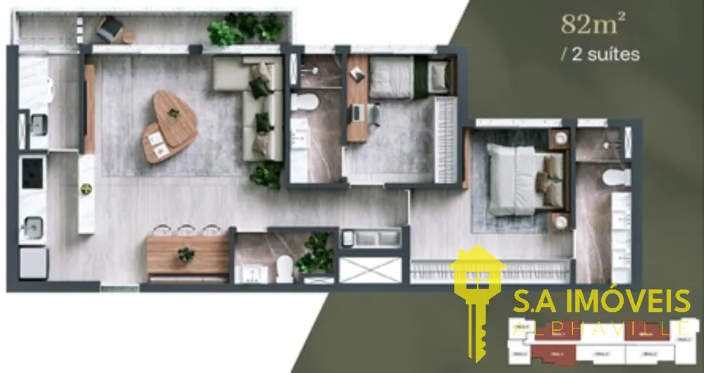 Apartamento, 3 quartos, 82 m² - Foto 2