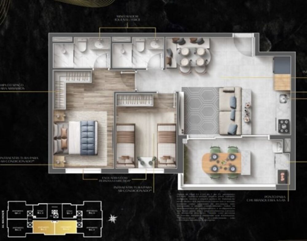 Apartamento, 2 quartos, 65 m² - Foto 2