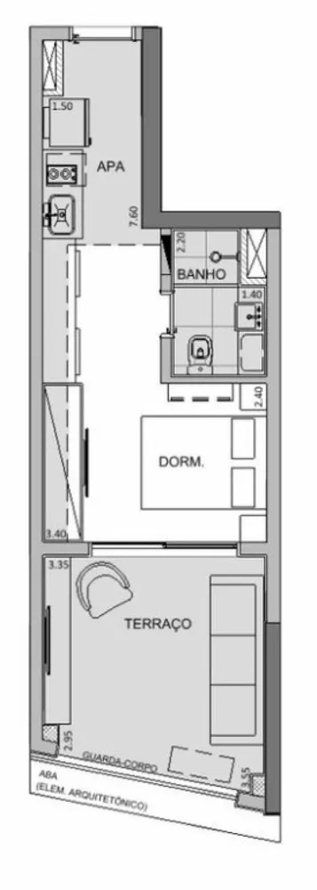 Apartamento, 1 quarto, 36 m² - Foto 2
