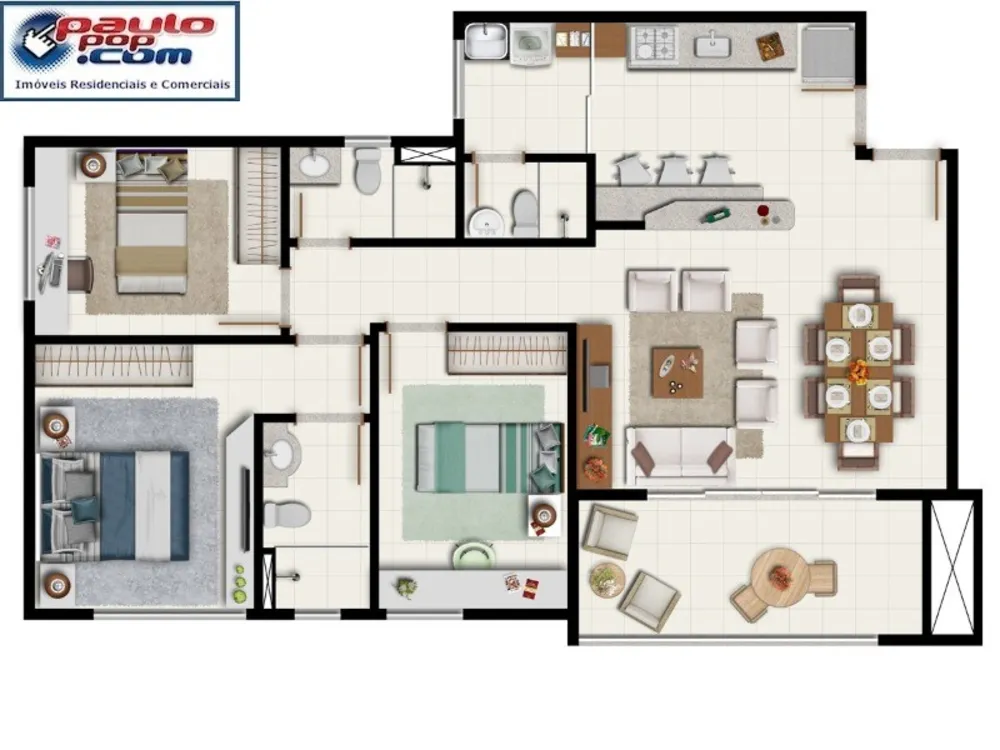 Apartamento, 3 quartos, 92 m² - Foto 2