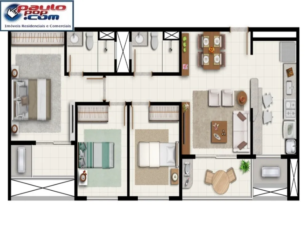 Apartamento, 3 quartos, 92 m² - Foto 3