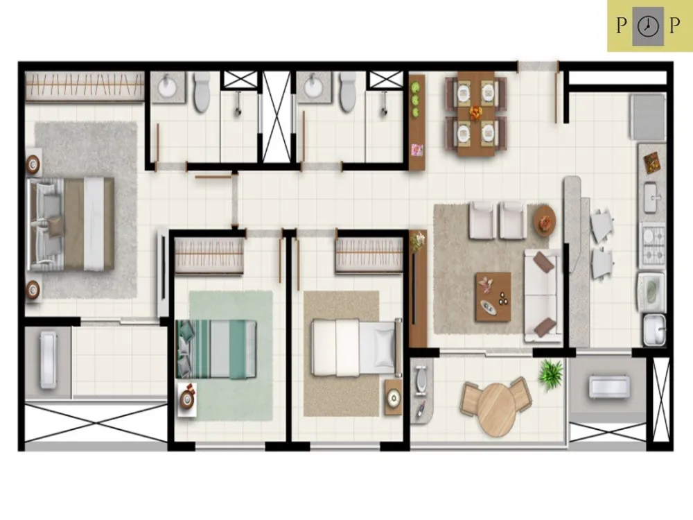 Apartamento, 3 quartos, 80 m² - Foto 2