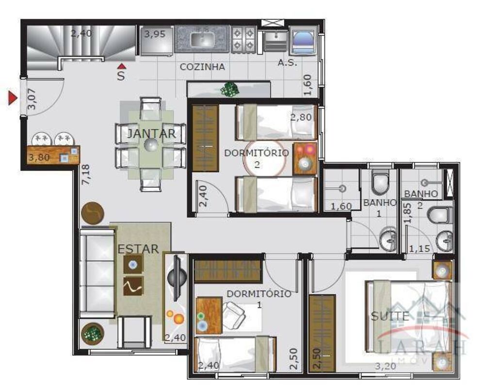 Apartamento, 3 quartos, 60 m² - Foto 4
