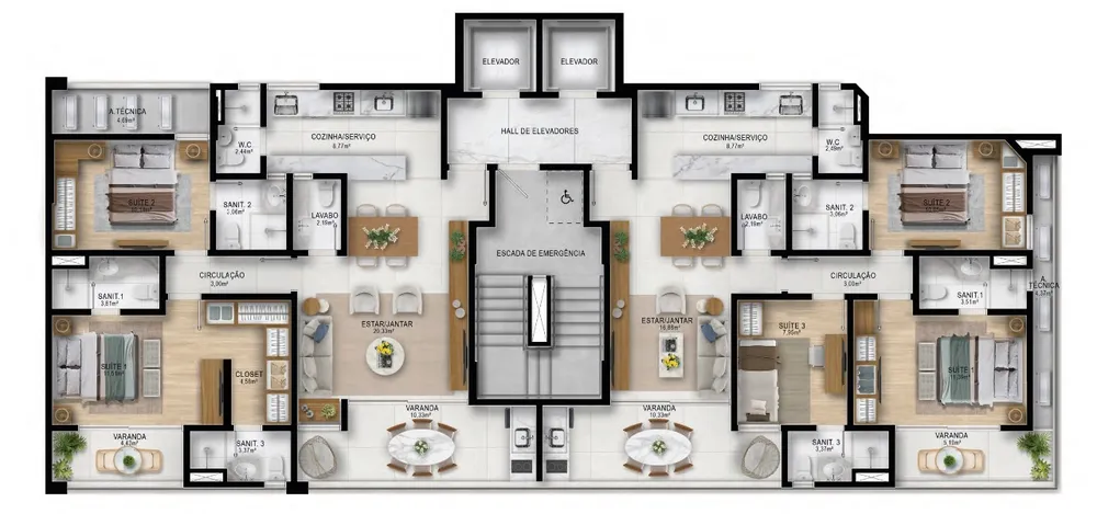 Apartamento, 3 quartos, 93 m² - Foto 1