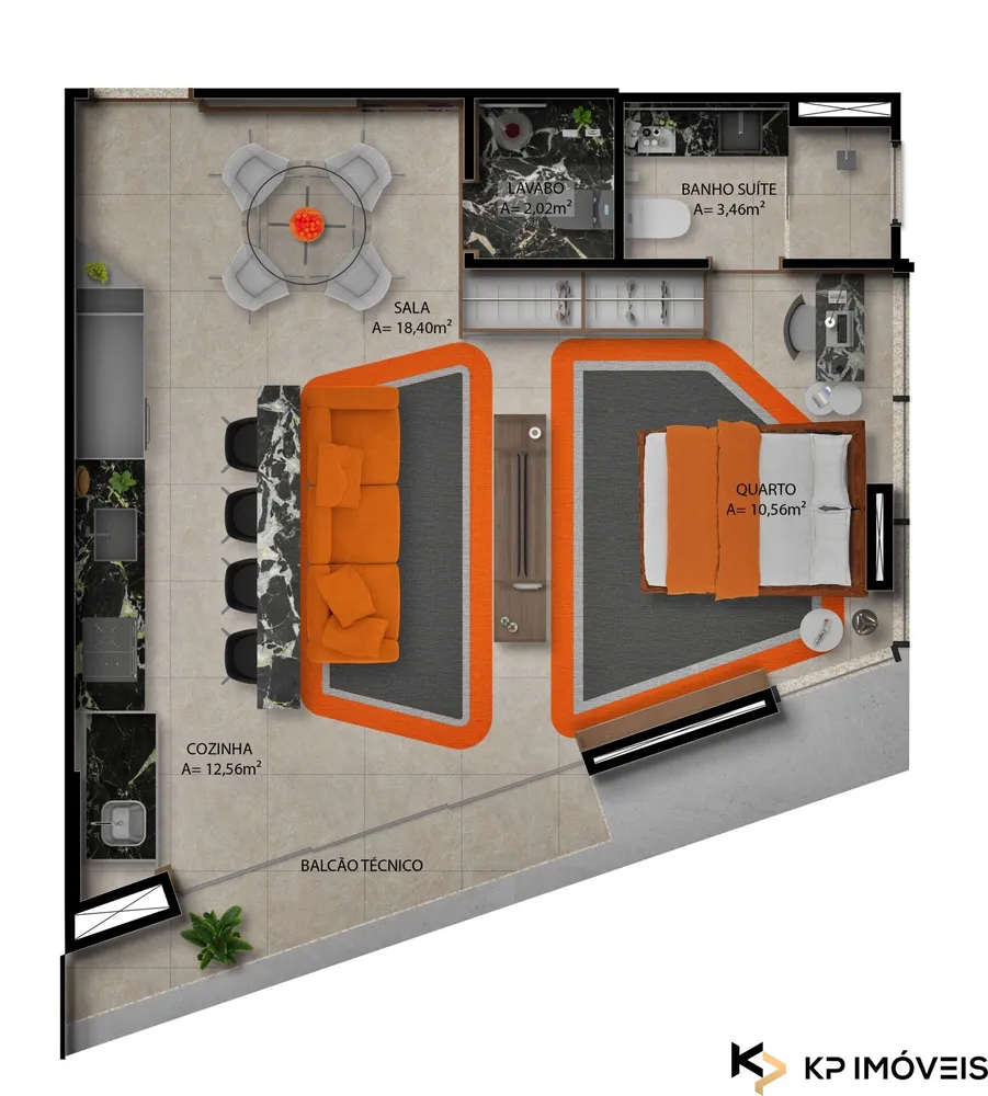 Apartamento, 1 quarto, 57 m² - Foto 9