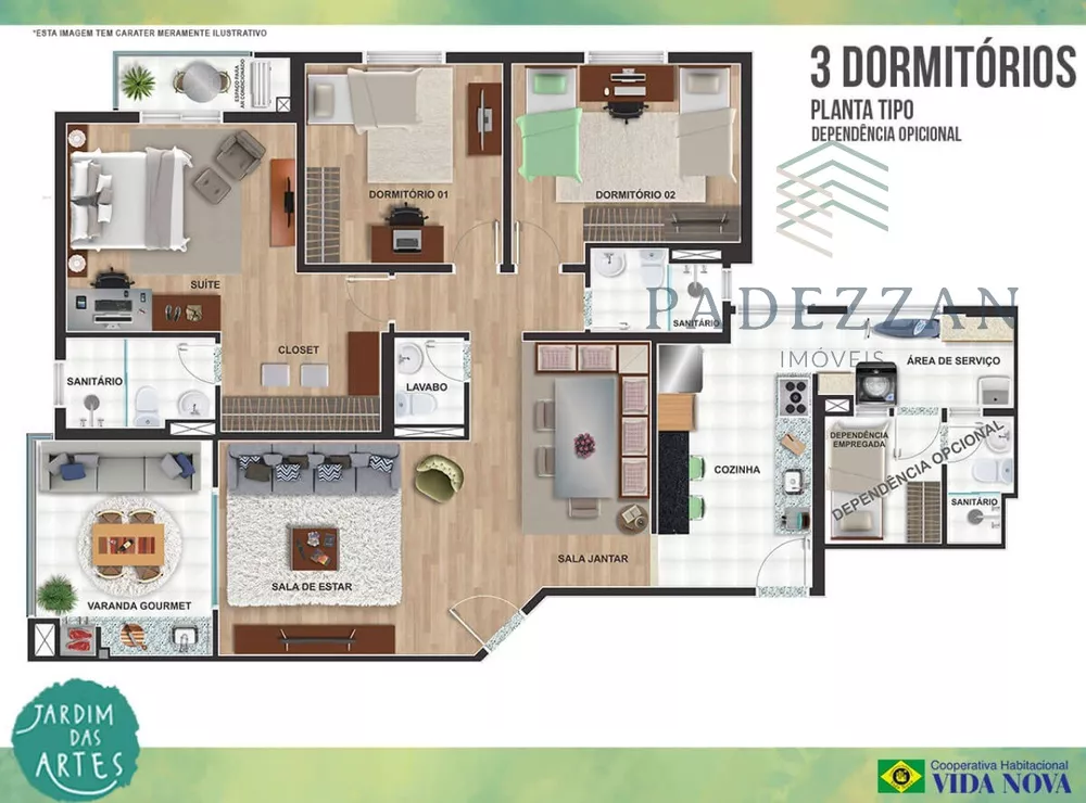 Apartamento à venda com 3 quartos, 125m² - Foto 2