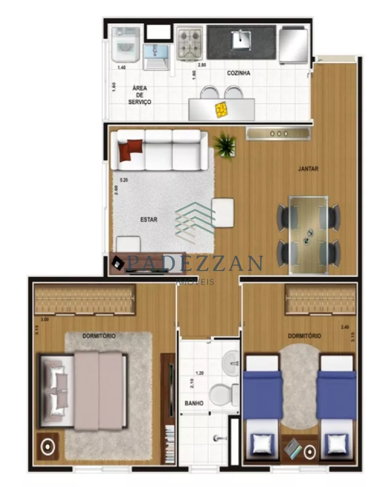 Apartamento à venda com 2 quartos, 48m² - Foto 4