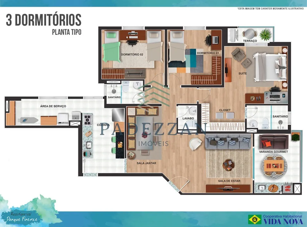 Apartamento, 3 quartos, 125 m² - Foto 1
