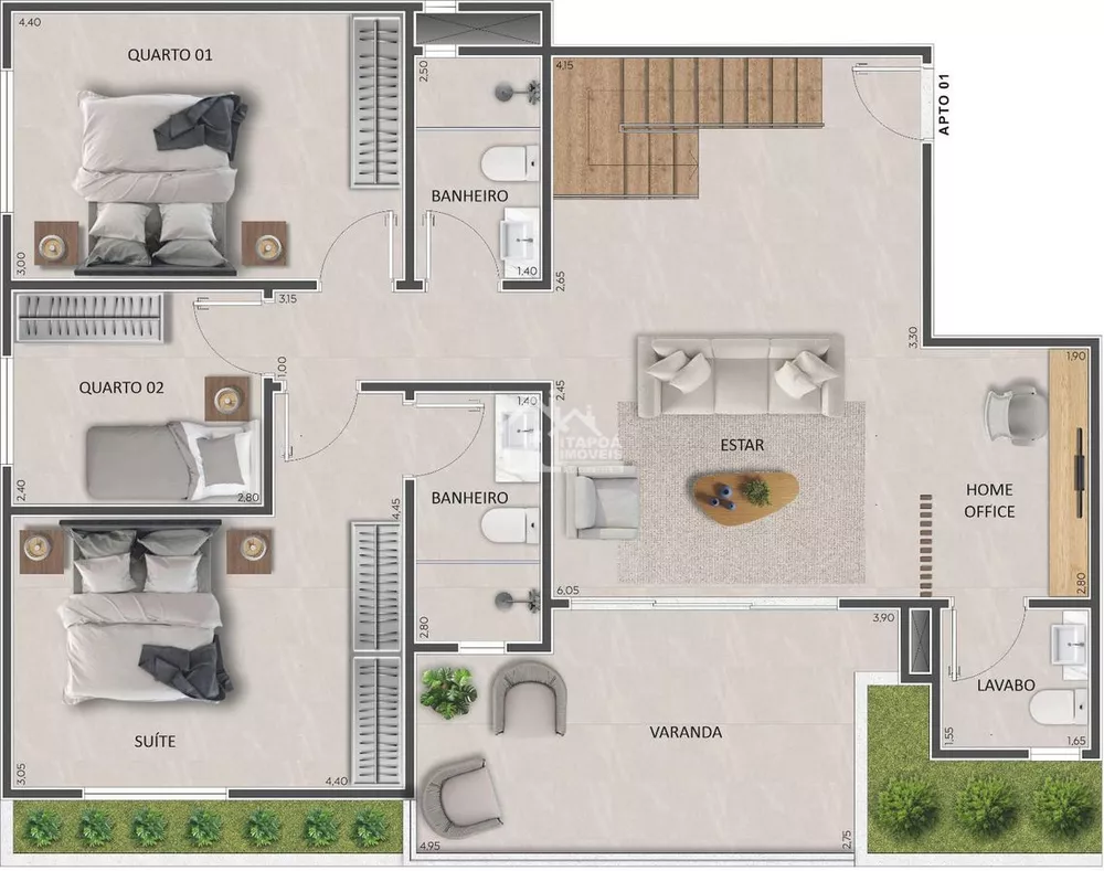Apartamento, 2 quartos, 104 m² - Foto 2