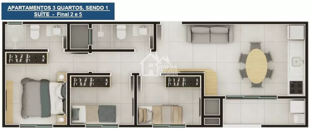Apartamento, 3 quartos, 69 m² - Foto 1