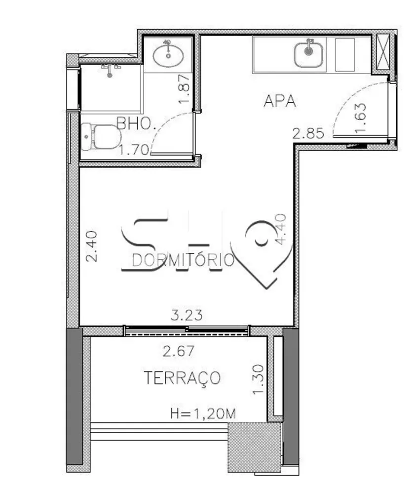 Apartamento, 1 quarto, 27 m² - Foto 2