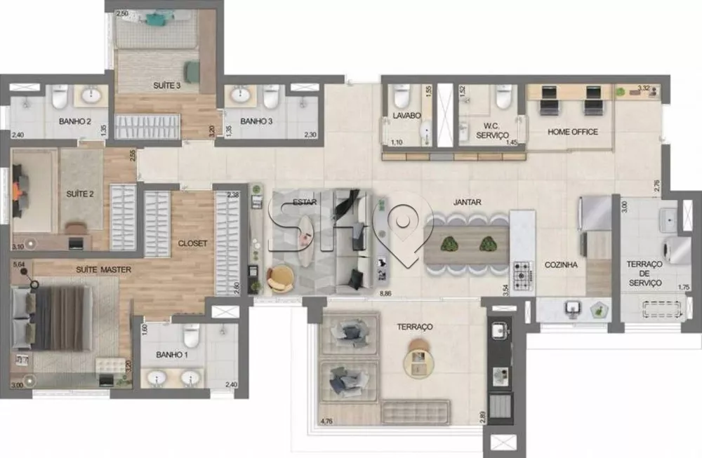 Apartamento Lançamentos com 2 quartos, 92m² - Foto 22