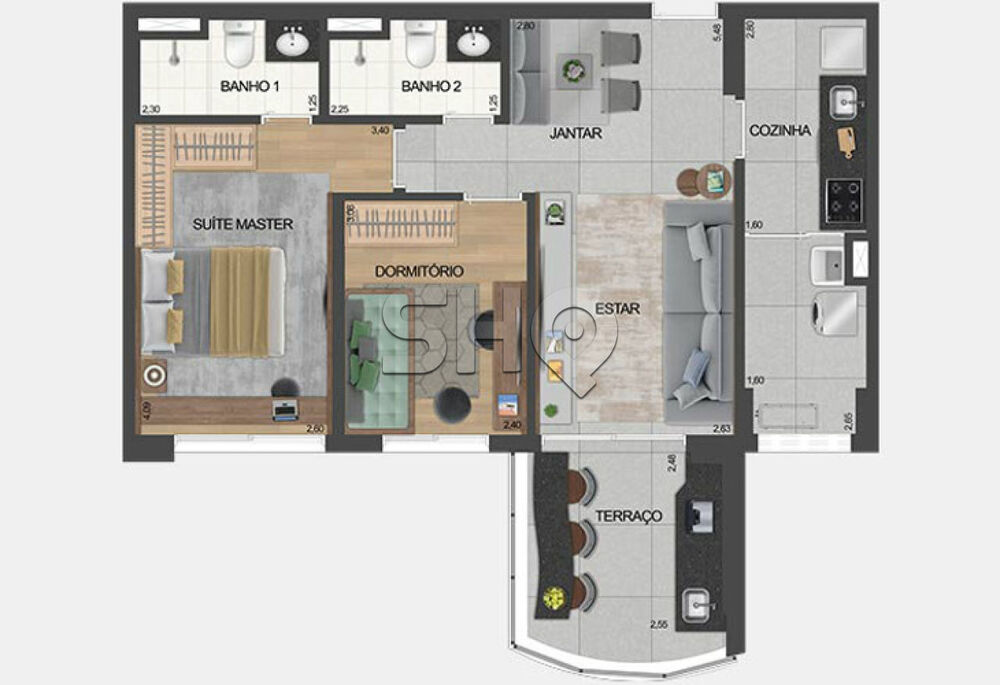 Apartamento Lançamentos com 1 quarto, 50m² - Foto 16