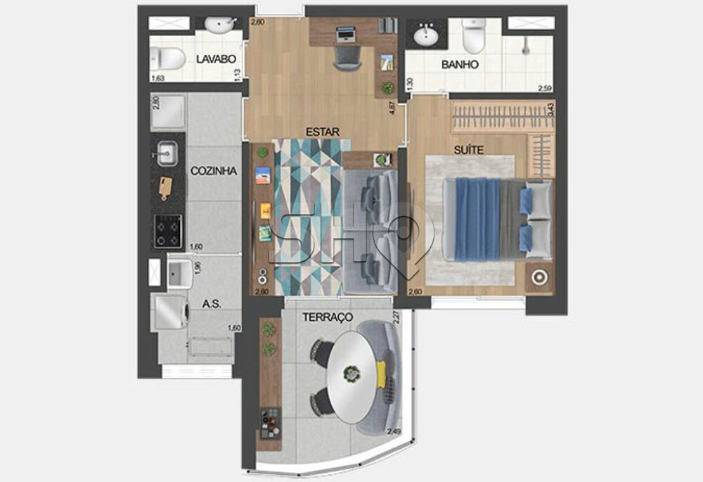 Apartamento Lançamentos com 1 quarto, 50m² - Foto 15
