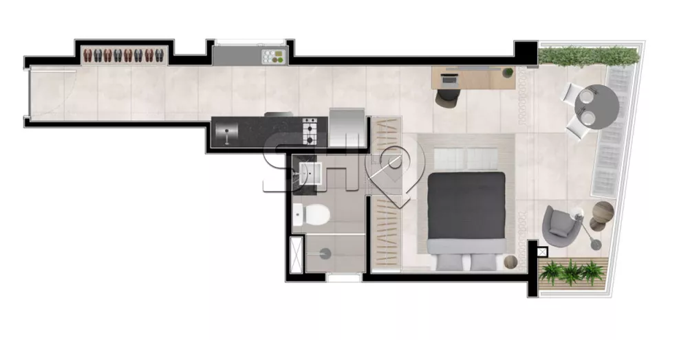 Apartamento à venda com 1 quarto, 17m² - Foto 2