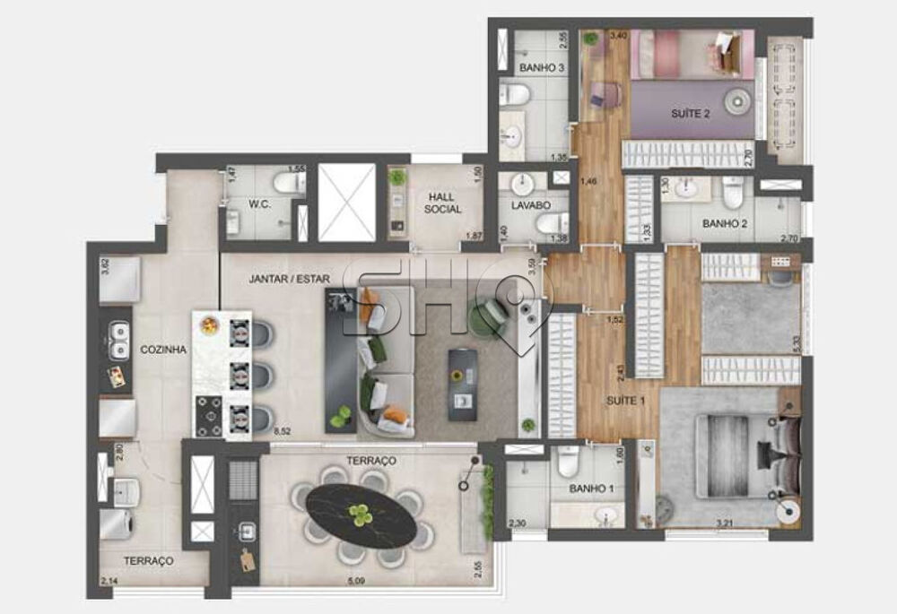 Apartamento, 4 quartos, 169 m² - Foto 3