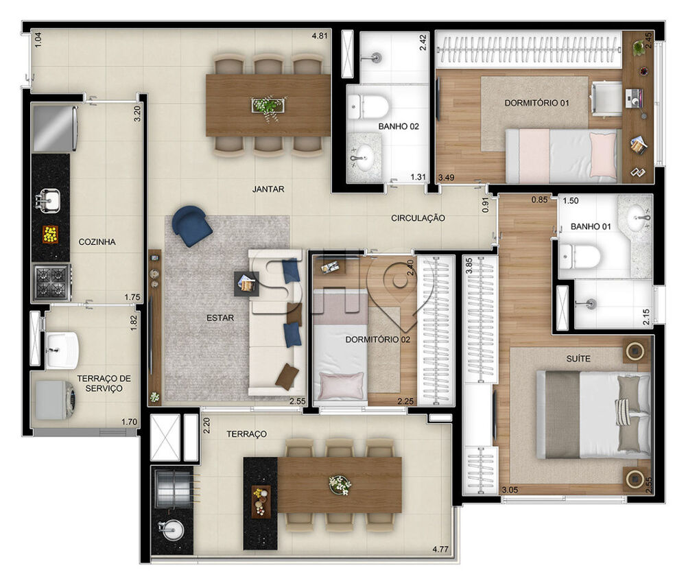Apartamento, 3 quartos, 89 m² - Foto 4