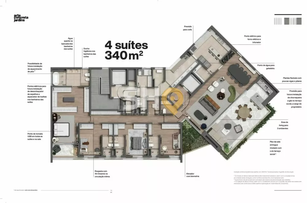 Apartamento à venda com 4 quartos, 340m² - Foto 6