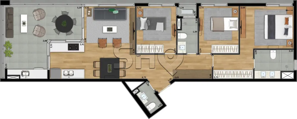 Apartamento, 3 quartos, 106 m² - Foto 8