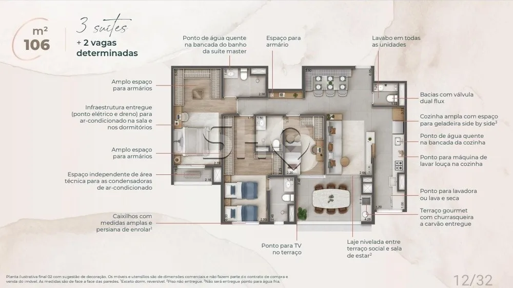 Apartamento, 3 quartos, 106 m² - Foto 2