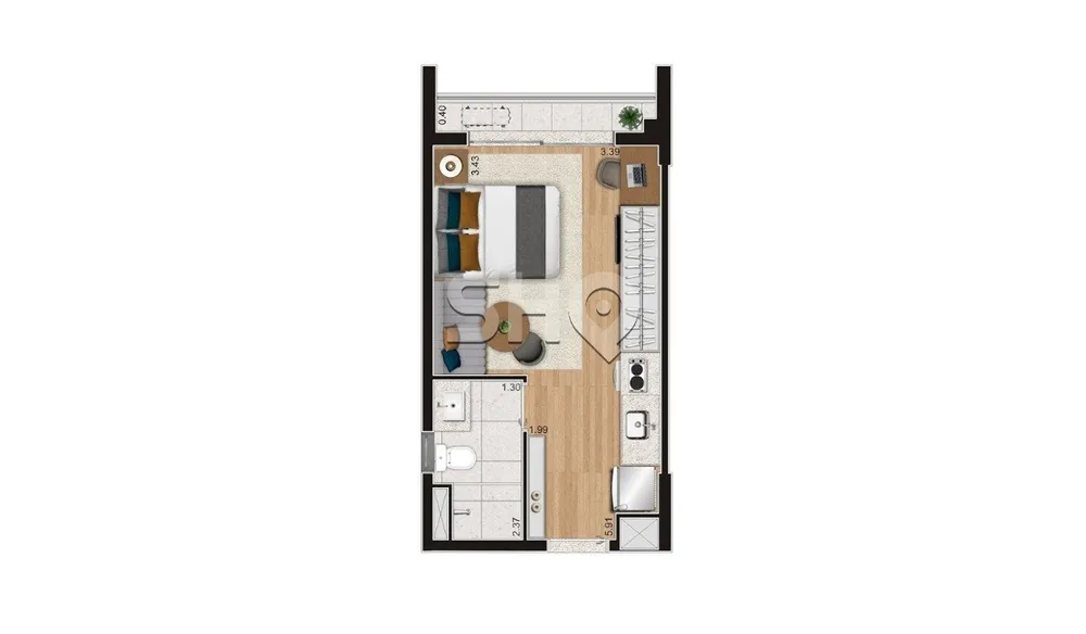 Apartamento, 1 quarto, 24 m² - Foto 13
