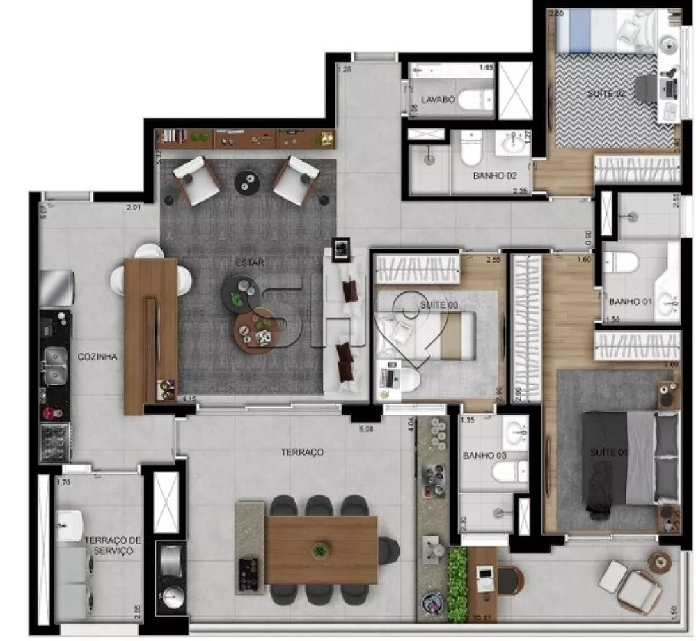 Apartamento, 3 quartos, 135 m² - Foto 4