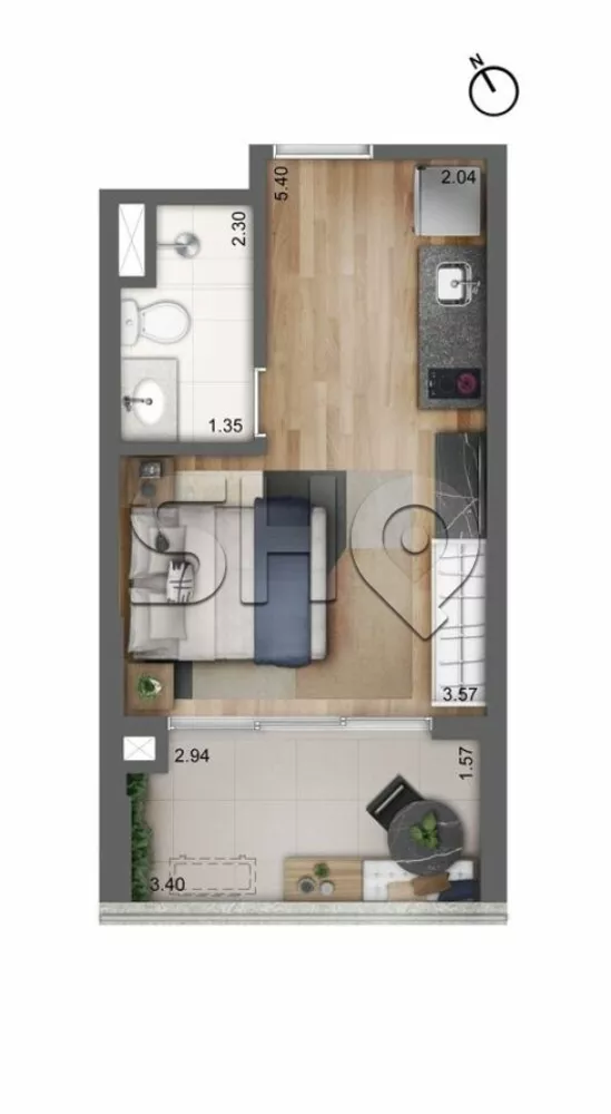 Apartamento, 1 quarto, 27 m² - Foto 6