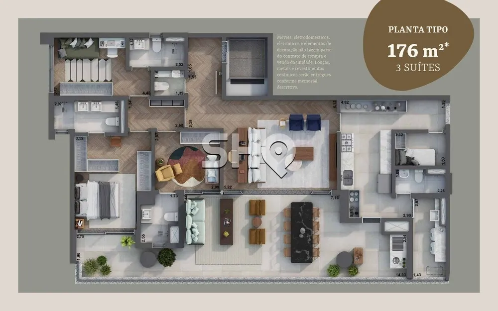 Apartamento, 3 quartos, 176 m² - Foto 13