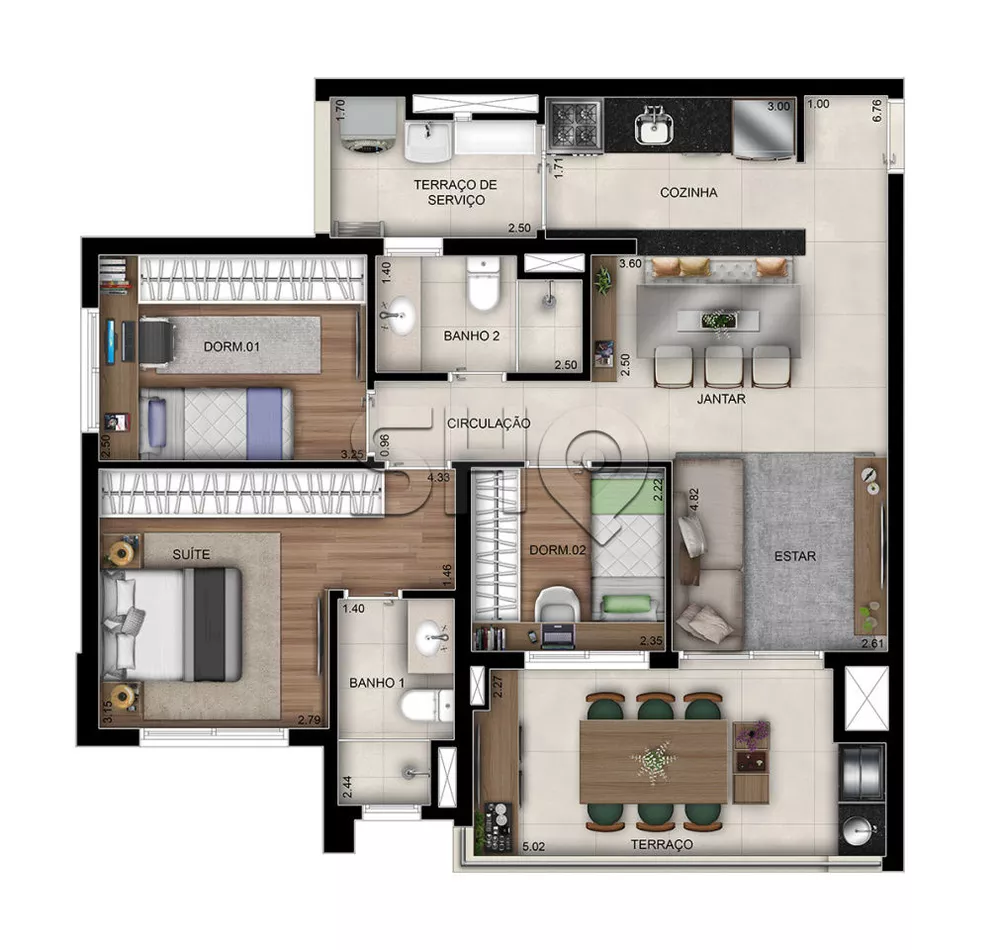 Apartamento Lançamentos com 2 quartos, 64m² - Foto 13