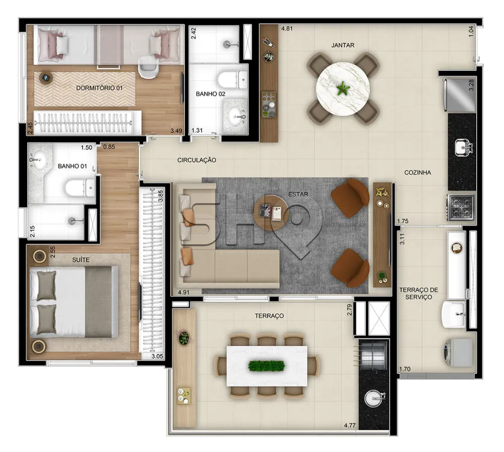 Apartamento, 3 quartos, 84 m² - Foto 2
