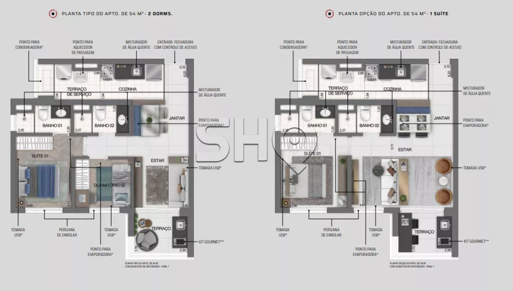 Apartamento Lançamentos com 2 quartos, 54m² - Foto 21