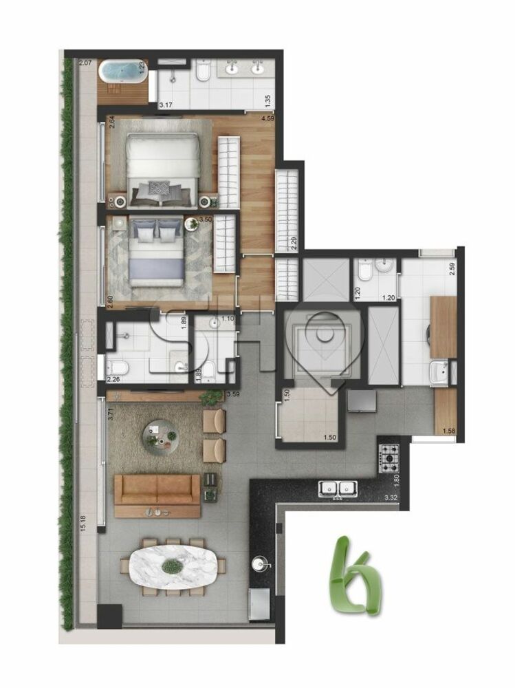 Apartamento, 2 quartos, 124 m² - Foto 16