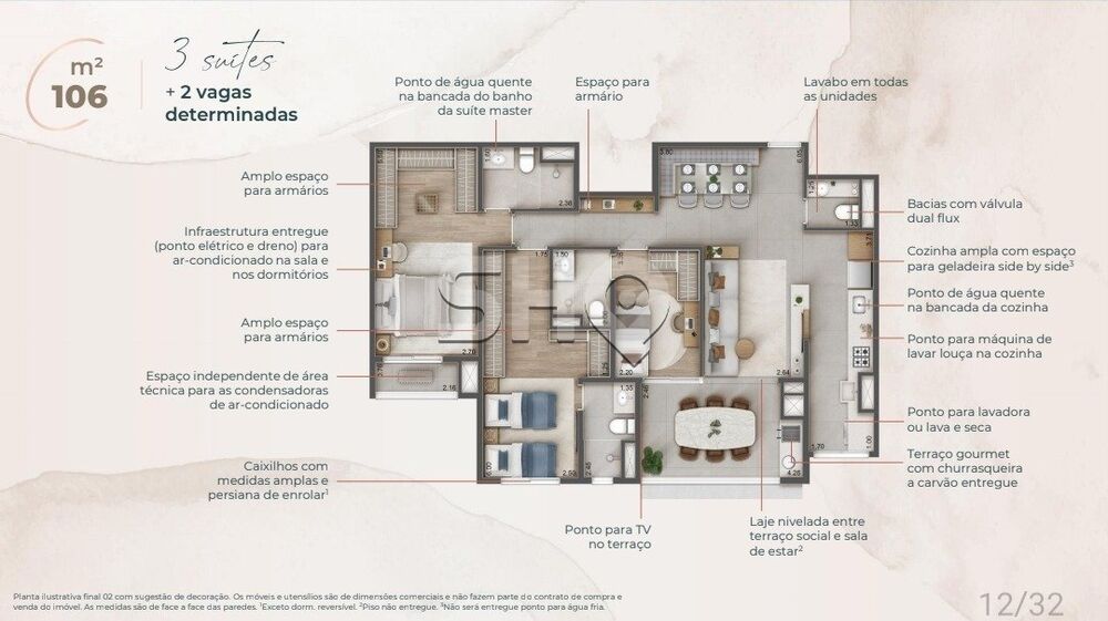 Apartamento, 3 quartos, 106 m² - Foto 2