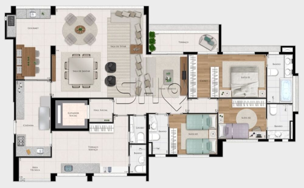 Apartamento, 3 quartos, 153 m² - Foto 3