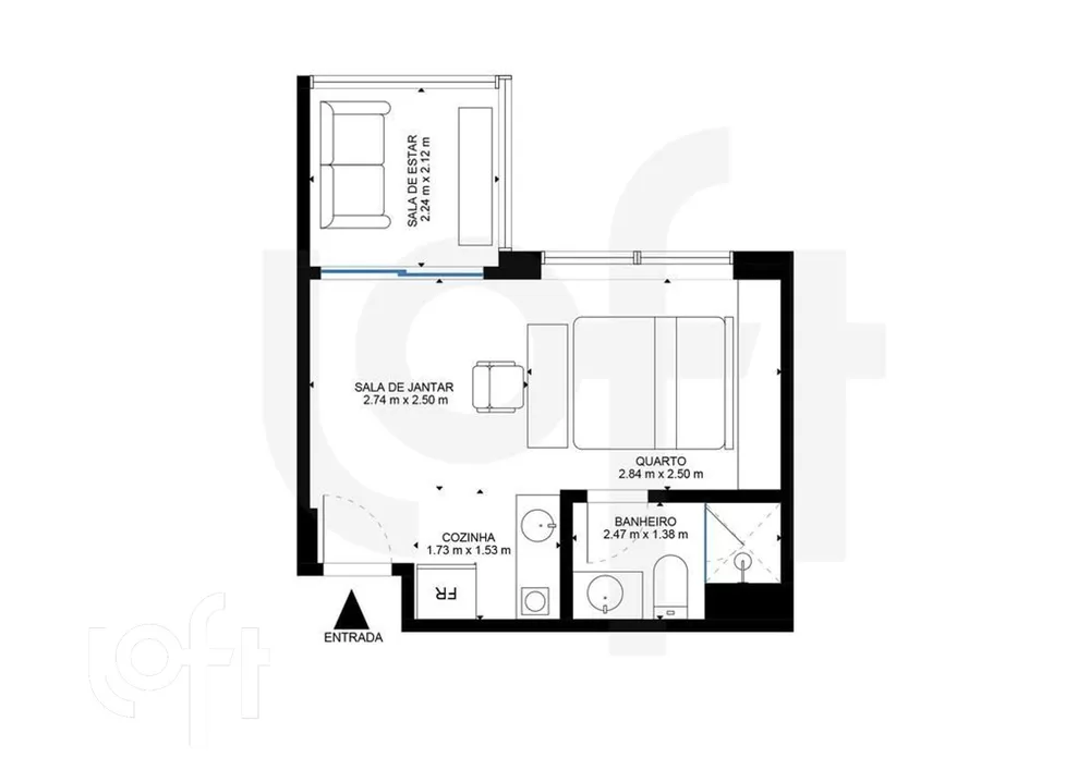 Apartamento à venda com 1 quarto, 29m² - Foto 1