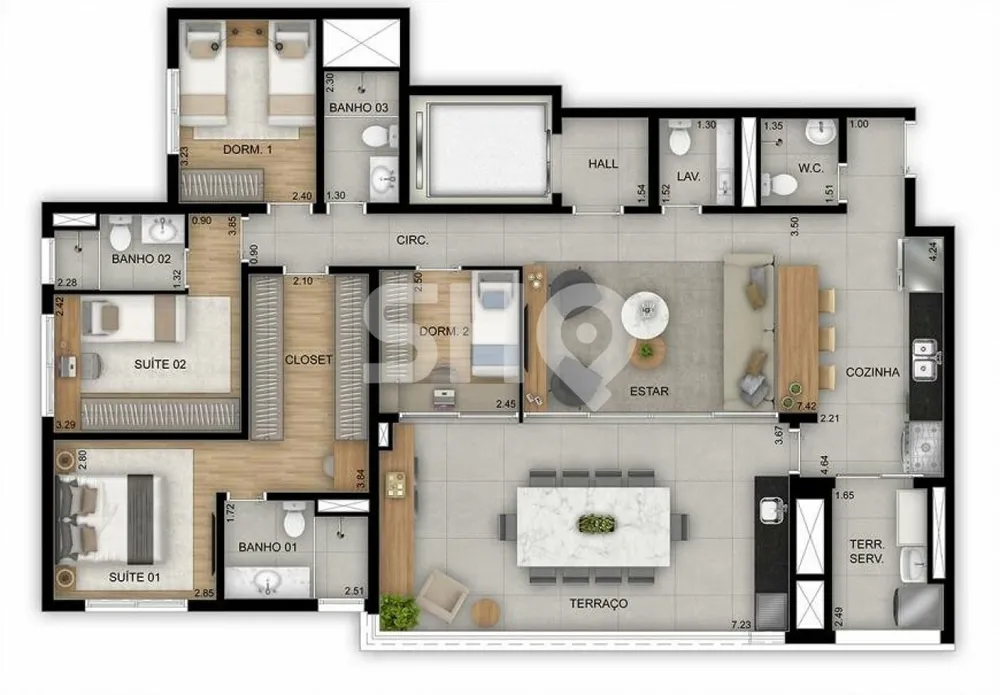 Cobertura, 3 quartos, 144 m² - Foto 6
