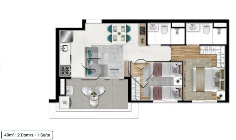 Apartamento, 2 quartos, 49 m² - Foto 16