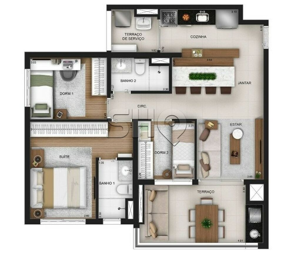 Apartamento Lançamentos com 3 quartos, 95m² - Foto 4