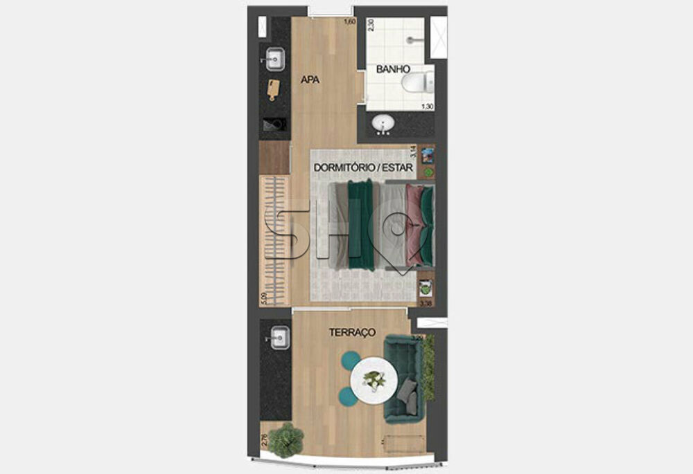 Apartamento Lançamentos com 1 quarto, 50m² - Foto 17
