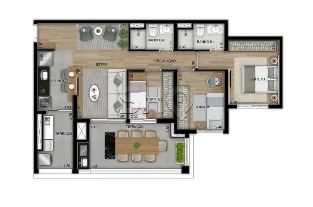 Apartamento Lançamentos com 3 quartos, 84m² - Foto 9