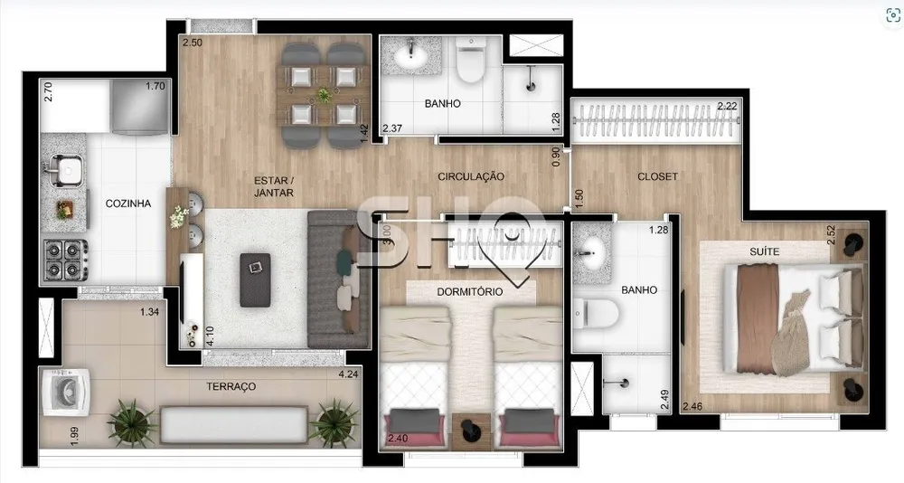 Apartamento, 2 quartos, 55 m² - Foto 11