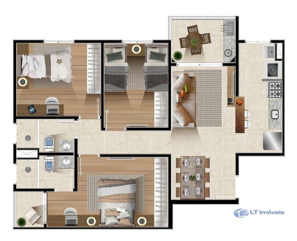 Apartamento, 3 quartos, 74 m² - Foto 2