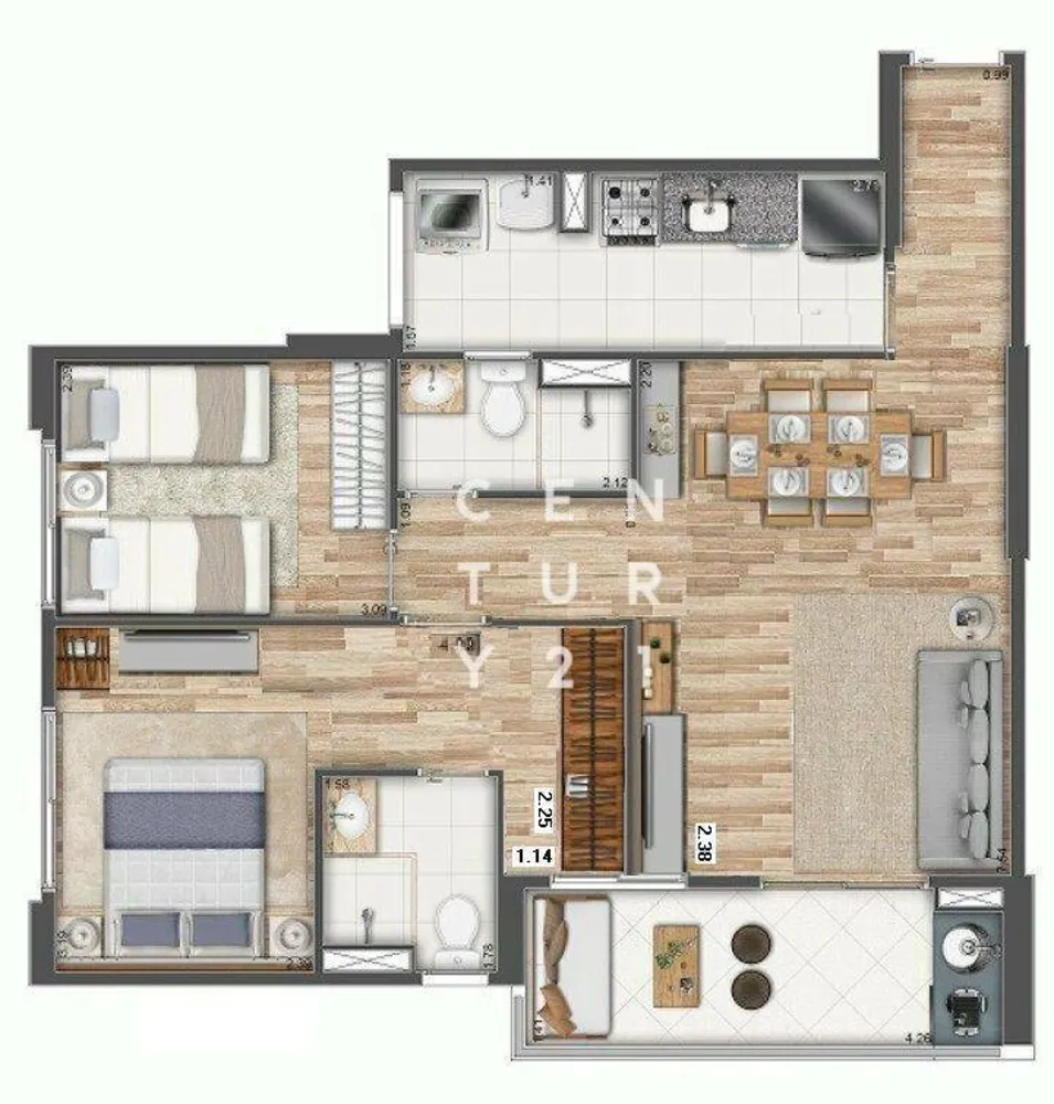 Apartamento, 2 quartos, 69 m² - Foto 12
