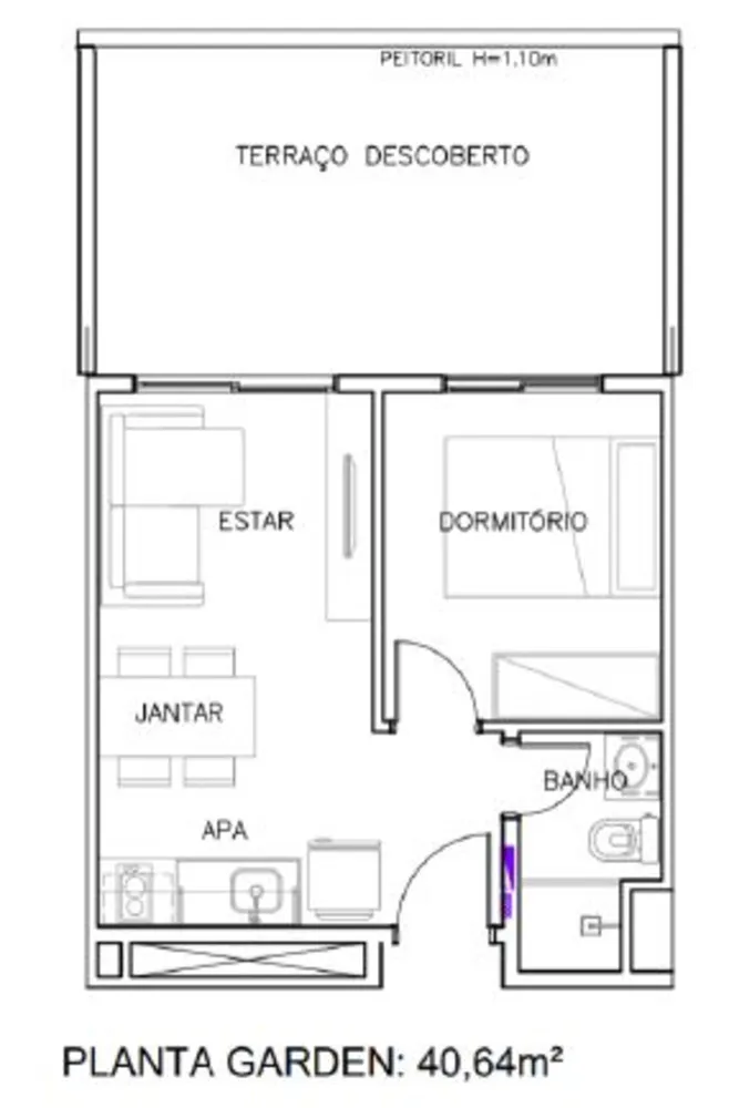 Apartamento, 1 quarto, 26 m² - Foto 4