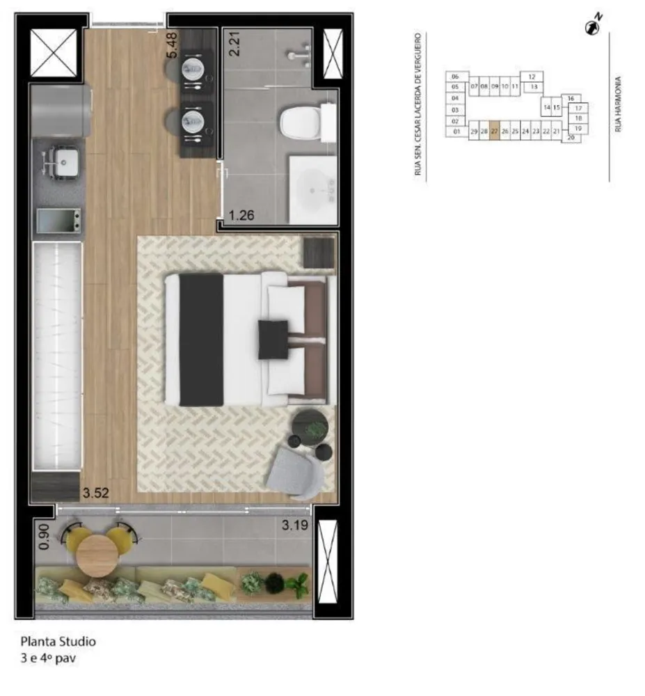 Apartamento, 1 quarto, 30 m² - Foto 3