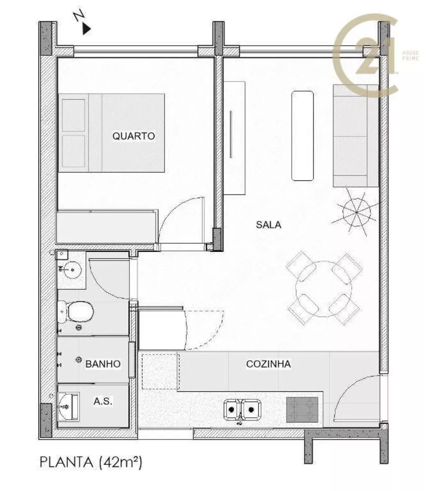 Apartamento à venda com 1 quarto, 42m² - Foto 9