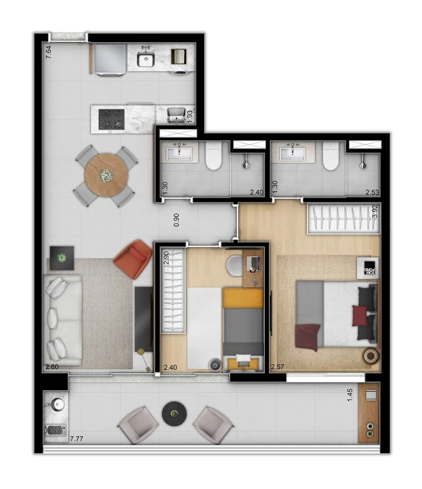 Kitnet-Studio, 33 m² - Foto 12